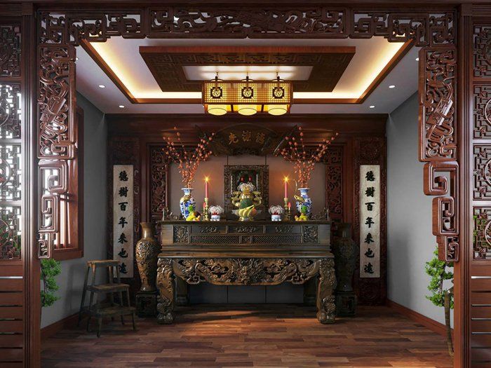 Mẫu phòng thờ biệt thự PT16